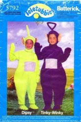 Butterick 5792 Sewing Pattern Childrens Tinky Wink Dipsy Teletubbies Costumes Size 2 - 6X