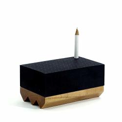 MINI Toblerono Note Pad With Boxwood Base Refillable Paper Cube With 300 Sheets Of Italian Paper And Graphite Pencil Black Note Pad For Home