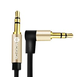 Aux Cable Male To Male Right Angle 3FT Headphone Extension Cord 3.5MM Stereo Audio Adapter Jack 3-POLE Gold Plated Jack For Car home Stereo Speaker