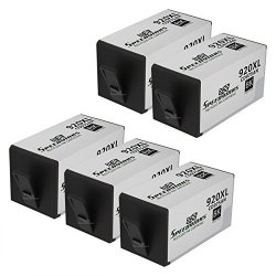 Speedy Inks - 5PK Remanufactured Replacement For Hp CD975AN Hp 920XL High-yield Black Ink Cartridge For Officejet 6000 6500 6500A 6500A Plus 7000 7500A