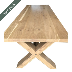 Picnic Dining Table - 4 Seater Square - 1000MM L X 1000MM W X 770MM H American Oak Clear Varnish
