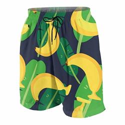 Cawhjdw Boys Swim Trunks Tropical Banana Quick Dry Board Shorts Beach Size From 7-18 T White