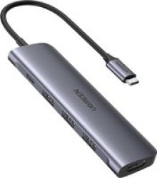 UGreen USBC-50209 5-IN-1 Usb-c Docking Station With USBC USB3 HDMI + 100W Pd Grey