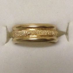 Solid 9ct Gold Triple D-shape Toe Ring With Frosted Band 6.5 Mm