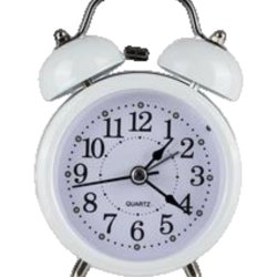 Clock Alarm Mtl Twin Bell 12CM Asstd