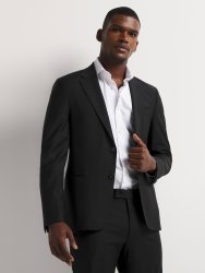 Men&apos S Black Wool Suit Jacket