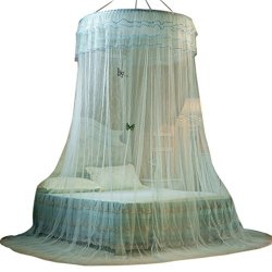 Bed Nets King Size Round Hoop Mosquito Bed Canopy Queen Size Full Coverage Light Blue