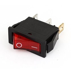 Flyshop 4 Pins AC 250V/125V 15A/20A DPST ON-Off Red Lamp Boat Rocker Switches 