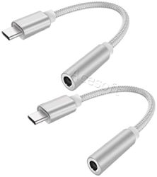 2-PACK USB 3.1 Male To 3.5MM Female Connector Cable Earphone Headphone Stereo Audio Jack Adapter For Motorola Moto Z Force Droid XT1650M Cellphone Not