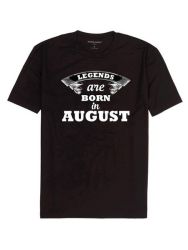 Legends Are Born In August Black Mens T-Shirt Size 2XL
