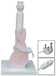 Rabbit Lamp Base White And Coral