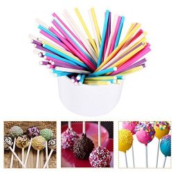 Weststone 50pcs 4 X 5/32 Black Acrylic Lollipop Sticks for Cake Pops  Lollipop Candy