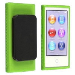 IMPORTER520 Belt Clip Tpu Rubber Skin Case Cover For Apple Ipod Nano 7TH Generation 7G 7 Green