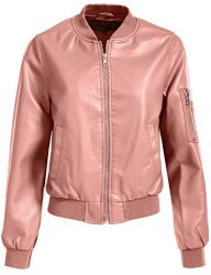 Ne People Women's Fitted Mixed Media Faux Leather Zip Up Moto Jacket With Hoodie