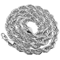Rope Chain 10MM Thick 30 Inch Long Silver Platinum Tone Twisted Heavy Dookie Hip Hop Necklace
