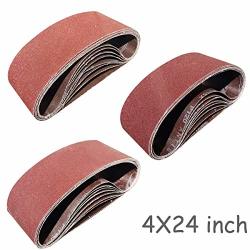 Sackorange 24 Pcs 4 Inch X 24 Inch Sanding Belts - 8 Each Of 80 120 150 Grit Aluminum Oxide Sanding Belts For Belt Sander 4X24IN