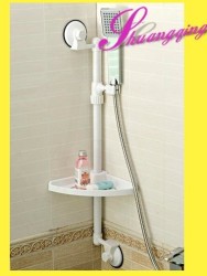 Plastic Bath Corner Shelf With Shower Holder