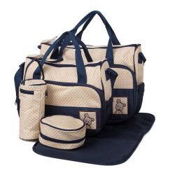 Baby 5 Piece Diaper Bag Set - Navy