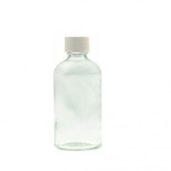 200ML Clear Glass Generic Bottle With Screw Cap - White 28 410