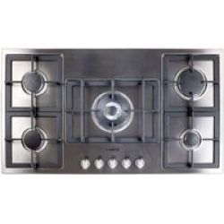 90CM Gas Hob With Gas Burners Incl. Triple Flame Stainless Steel