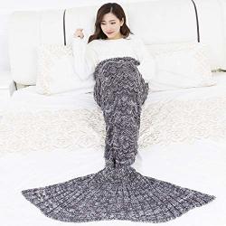 Viet-na Blankets - New Mermaid Blanket Knitted Mermaid Tail Blanket Children's Blanket 2 Types Pattern And 20 Colours 1 Pcs