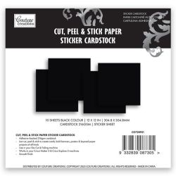 Cut Peel And Stick Paper Sticker Cardstock - Black 10 Sheets