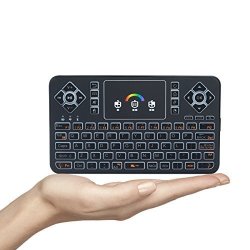 MINI Wireless Keyboard With Touchpad Mouse Combo And Colorful Backlit Q9 2.4GHZ Colorful Backlit Handle Control For Android Tv Box Windows PC Htpc Iptv