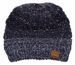 H-6033-8131 Confetti Knit Beanie - Faded variegated - Navy