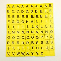 Scrabble Tiles Wood Craft Letters Word Tiles For Scrap Booking 100 Pieces Yellow
