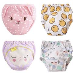 U0U Baby Toddler Girl Toilet Training Pants Nappy Underwear Cloth Diaper M Pack 4