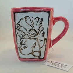 Special Poppy Handmade Sgraffito Mug