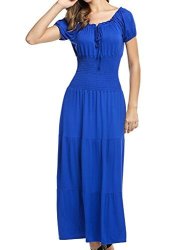 Hufcor Renaissance Peasant Faire Gown Boho Hippie Sun Maxi Dress Blue L