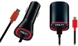 Volt Plus Tech Quick Car And Wall Charger Kit For Blackberry Motion With 18W Long 6FT USB Type-c Cables