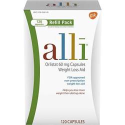 Alli Weight Loss Aid Orlistat 60 Mg Capsules 120 Count