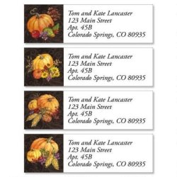 Bountiful Harvest Small Thanksgiving Return Address Labels 4 Designs - Set Of 240 2" X 5 8" Self-adhesive Flat-sheet Labels