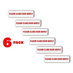 Please Close Door Gently Stickers Clear 1 In. X 4 In. Pack Of 6- For Car Window Door Decal Ideal For Taxis Rental Vehicles And Company Vehicles