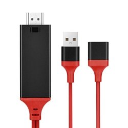USB Type C Lightning To HDMI W charging Cable For Samsung Galaxy S9 IPHONE IPAD Red