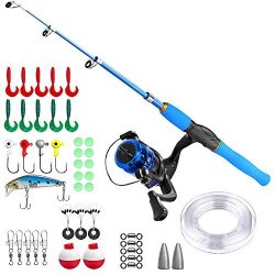 Plusinno Kids Fishing Pole Telescopic Fishing Rod And Reel Combos With  Spinning Fishing Reel And String With Fishing Line Blue 150CM