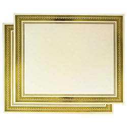 Certificate Paper Cardstock 75pcs Ivory 8.5x11 Award certificates with Gold foil 