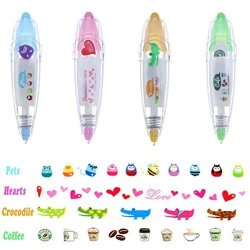 Buytra Cute Novelty Sticker Pen Machine Decorative Correction Tape With Cat Dog Owl For Scrapbooking Diary Planner Journal Diy Crafts
