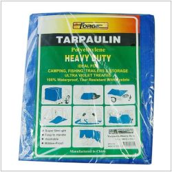 Forge Tarpaulin Polyethylene 4.8 X 7.2M Blue & Rope