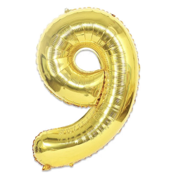 Gold Number 9 Helium Balloon 106CM