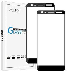 2 Pack Orzero For Nokia 3.1 Tempered Glass Screen Protector 2.5D Arc Edges 9 Hardness HD Anti-scratch Full-coverage Lifetime Replacement Warranty